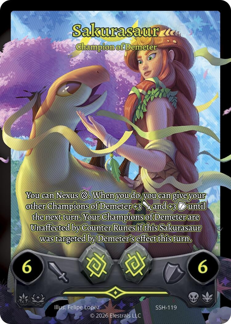 Image for Sakurasaur - Champion of Demeter (Full Art) (SSH-119) (SSHSD) - Elestrals