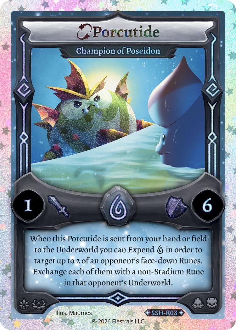 Image for Porcutide - Champion of Poseidon (Stellar) (SSH-R03) (SSHSD) - Elestrals