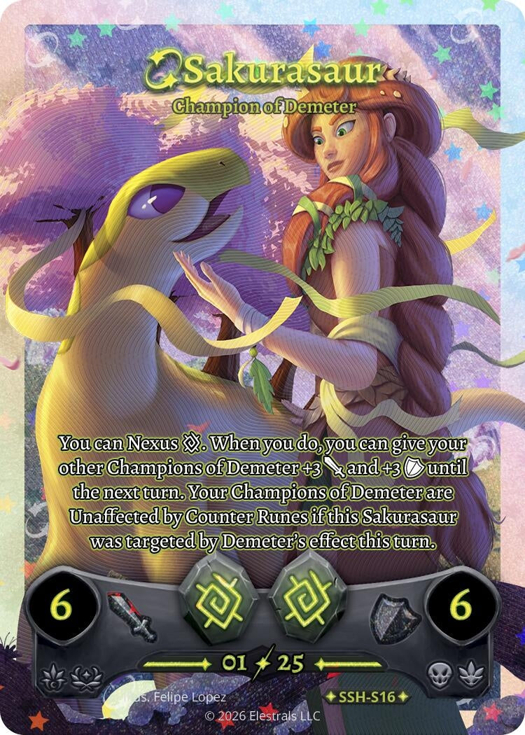 Image for Sakurasaur - Champion of Demeter (Serialized) (SSH-S16) (SSHSD) - Elestrals