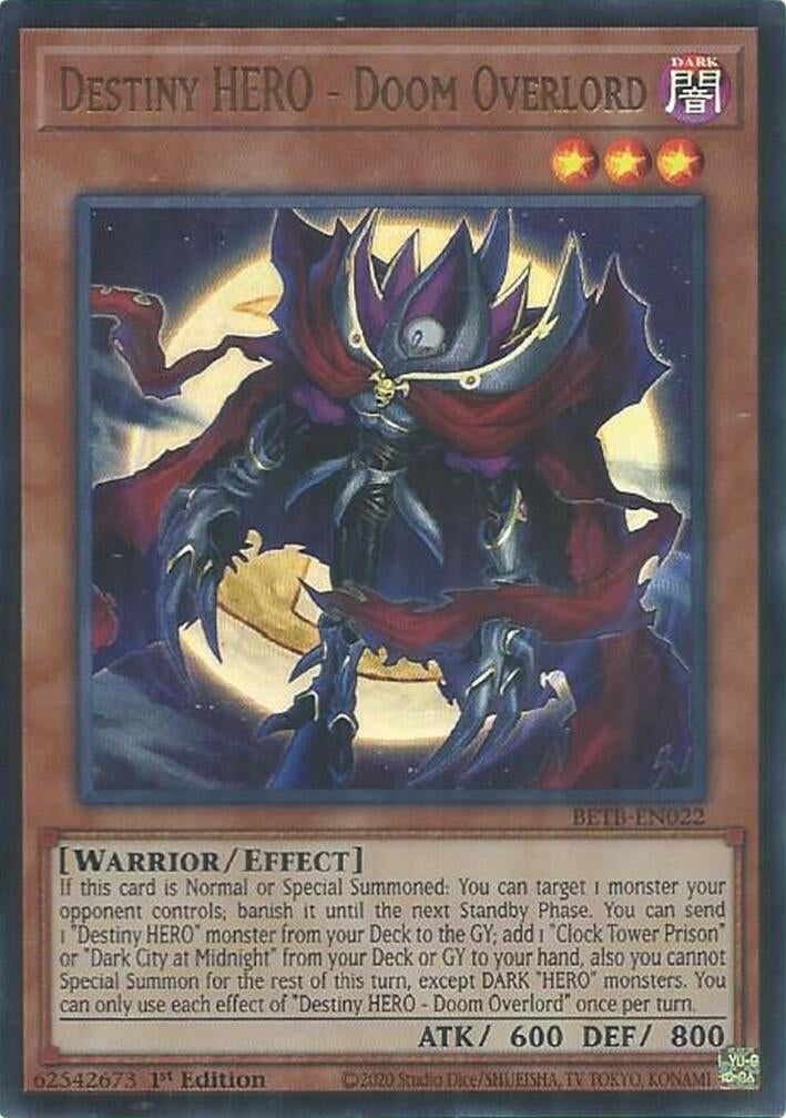 Image for Destiny HERO - Doom Overlord (BETB-EN022) (BETB) - YuGiOh