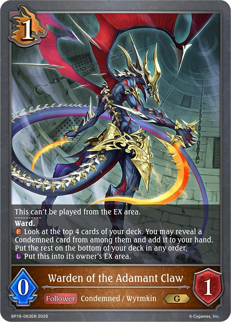 Image for Warden of the Adamant Claw (BP19-063EN) (BP19) - Shadowverse: Evolve