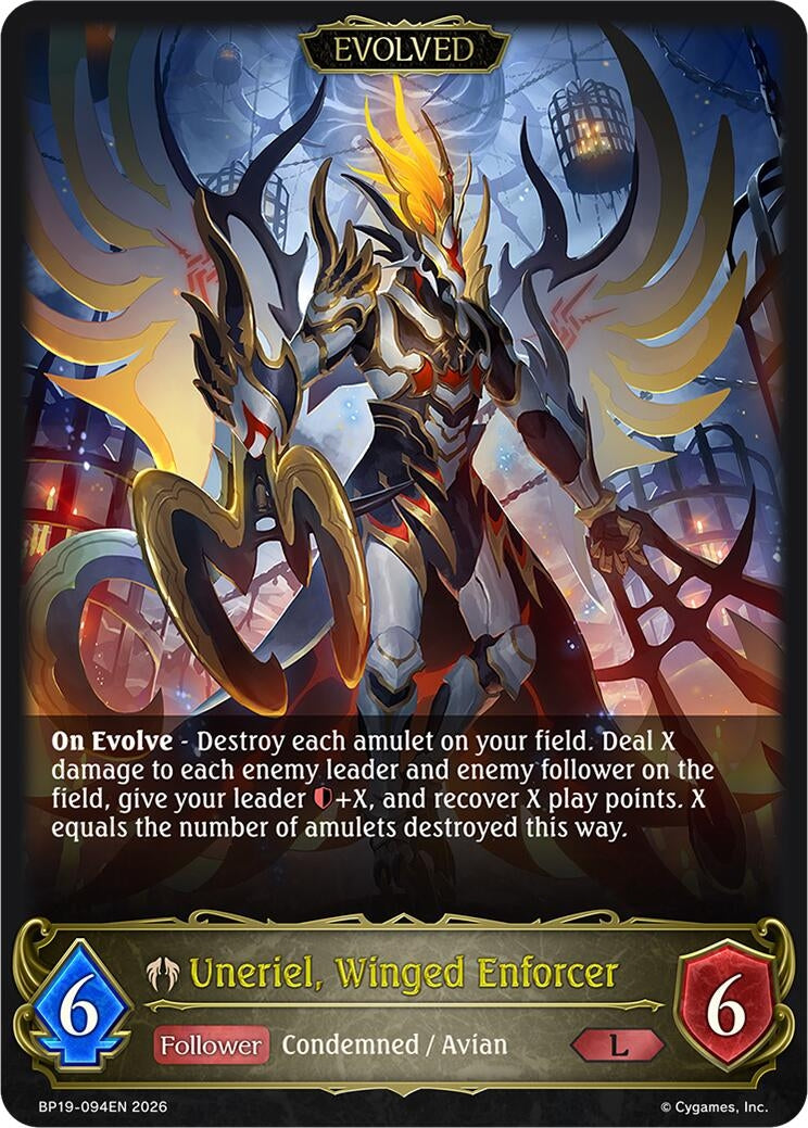 Image for Uneriel, Winged Enforcer (Evolved) (BP19) - Shadowverse: Evolve