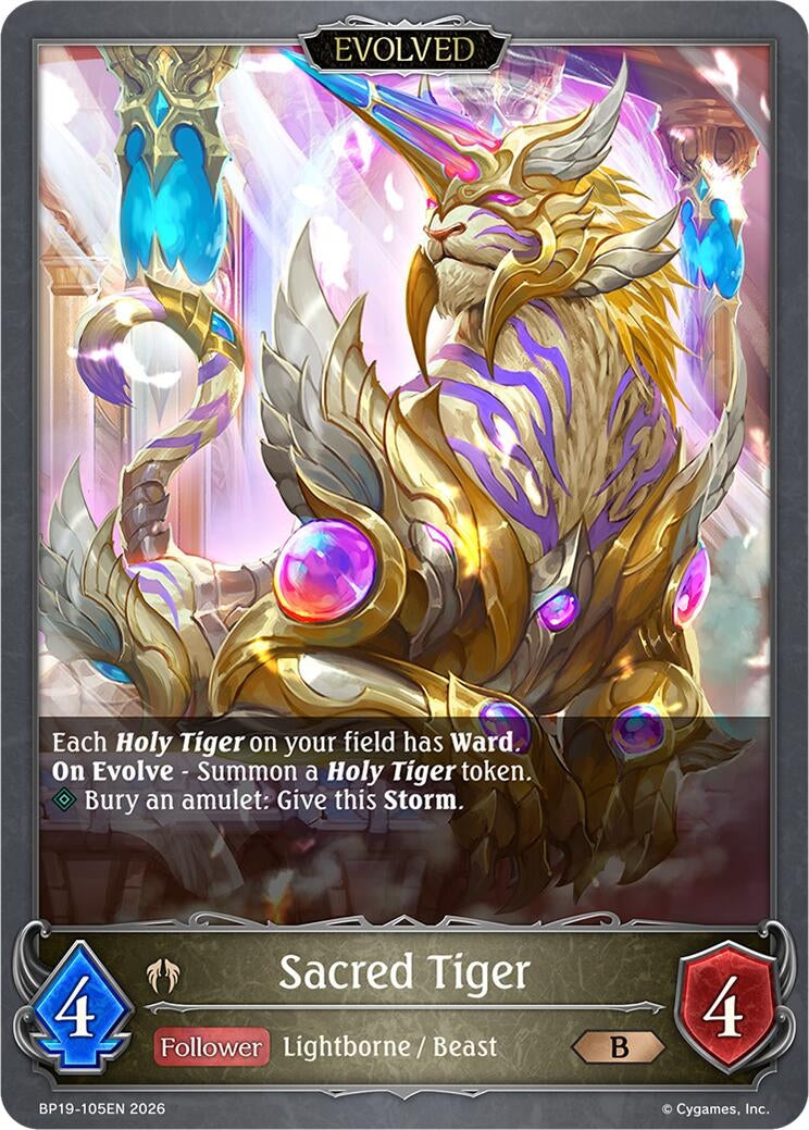 Image for Sacred Tiger (Evolved) (BP19-105EN) (BP19) - Shadowverse: Evolve