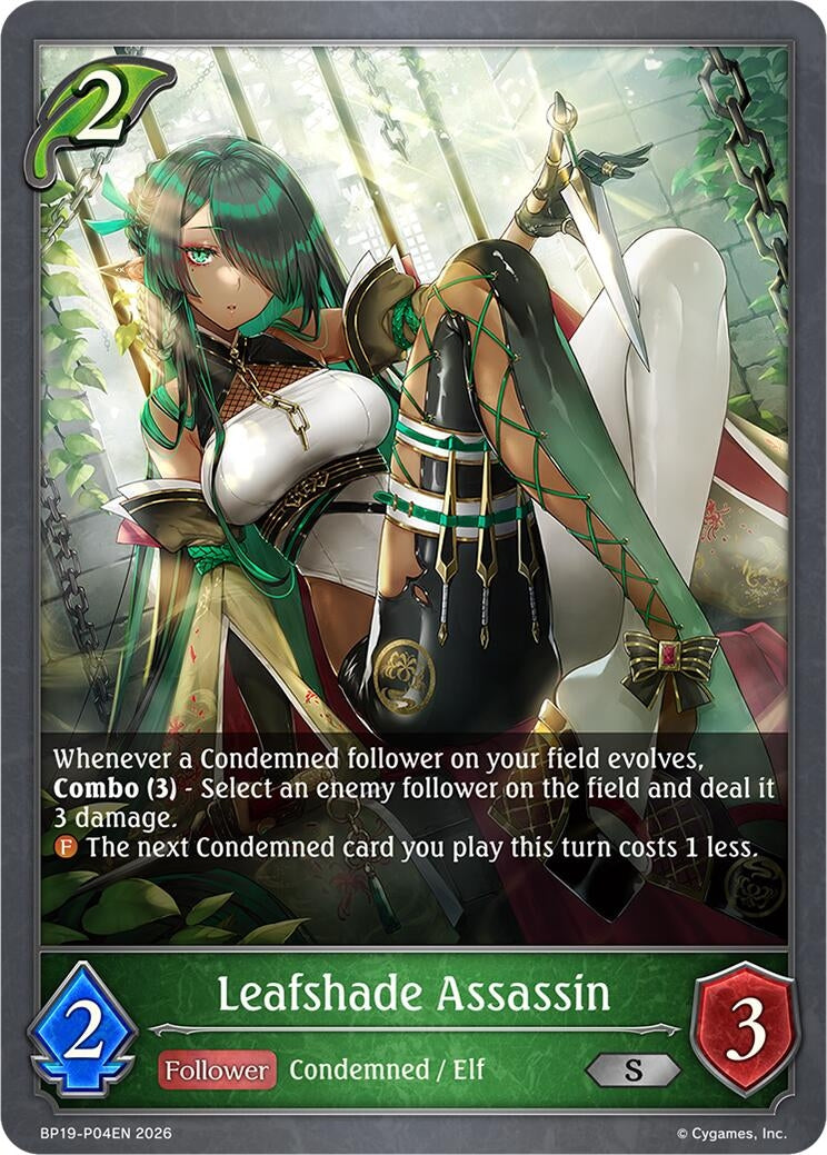 Image for Leafshade Assassin - P04EN (Foil) (BP19-P04EN) (BP19) - Shadowverse: Evolve
