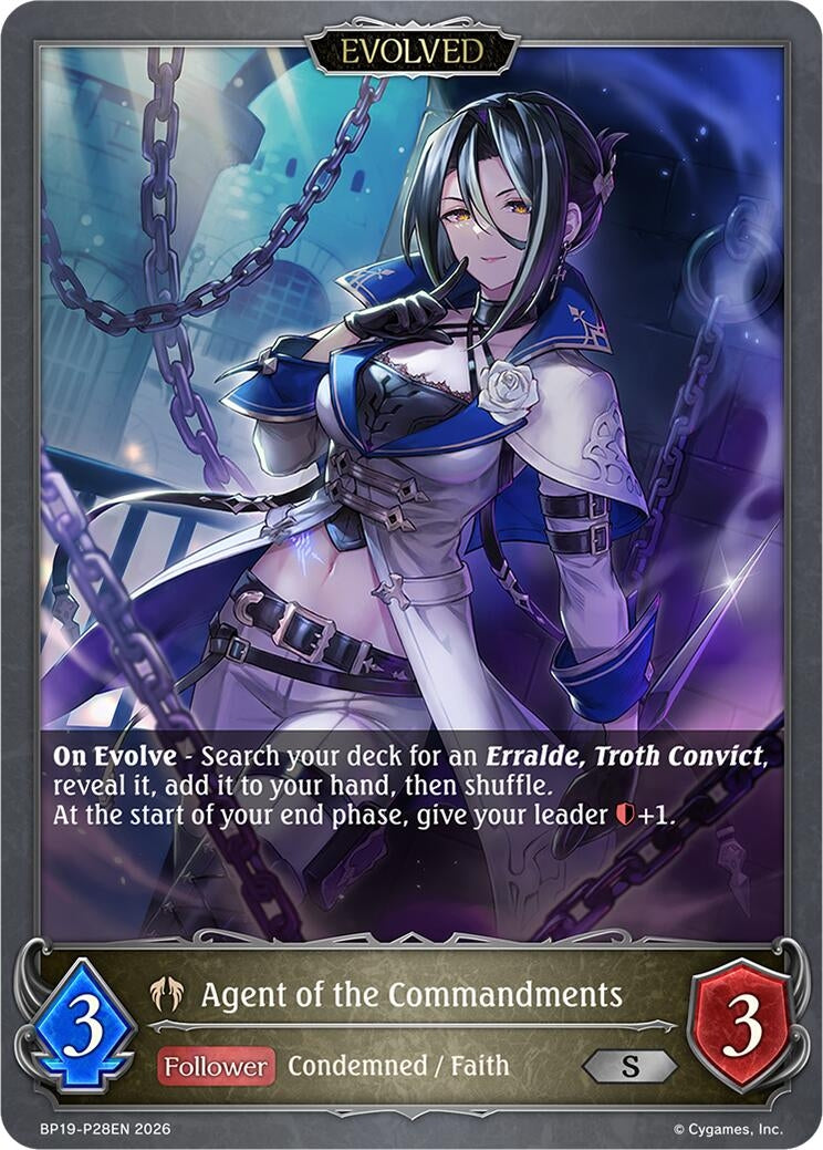 Image for Agent of the Commandments (Evolved) - P28EN (Foil) (BP19-P28EN) (BP19) - Shadowverse: Evolve