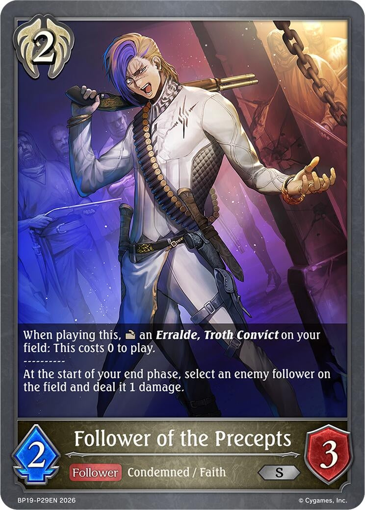 Image for Follower of the Precepts - P29EN (Foil) (BP19-P29EN) (BP19) - Shadowverse: Evolve