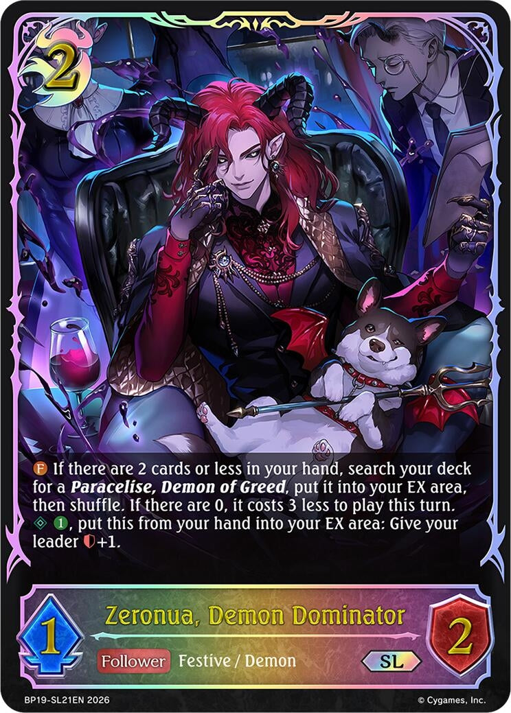 Image for Zeronua, Demon Dominator (SL) - SL21EN (Foil) (BP19-SL21EN) (BP19) - Shadowverse: Evolve
