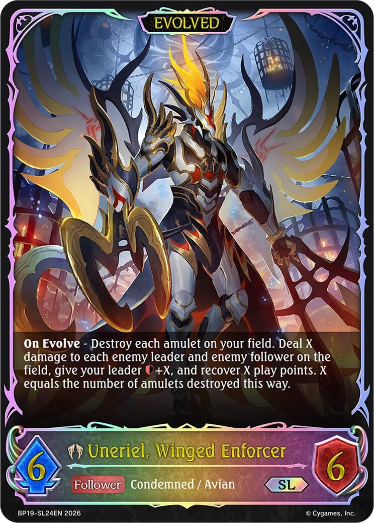 Image for Uneriel, Winged Enforcer (Evolved) (SL) - SL24EN (Foil) (BP19-SL24EN) (BP19) - Shadowverse: Evolve