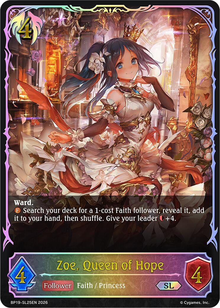 Image for Zoe, Queen of Hope (SL) - SL25EN (Foil) (BP19-SL25EN) (BP19) - Shadowverse: Evolve