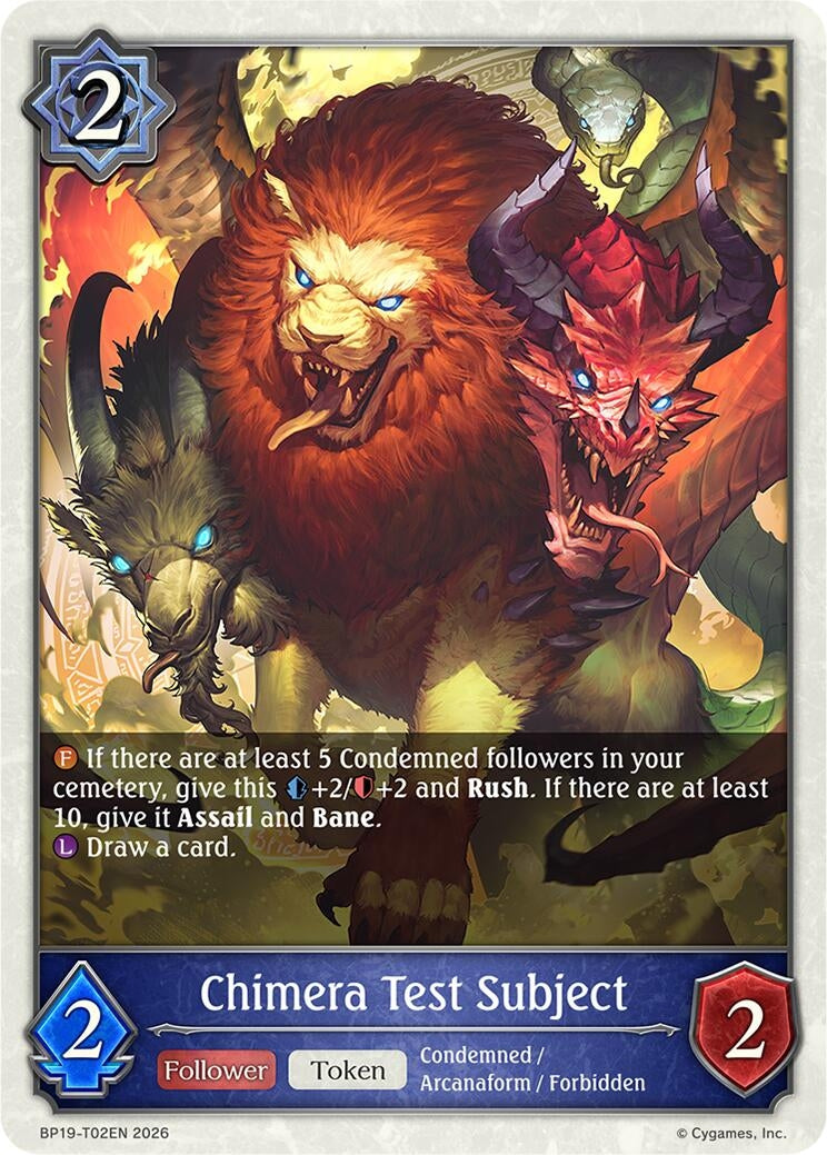 Image for Chimera Test Subject (BP19-T02EN) (BP19) - Shadowverse: Evolve