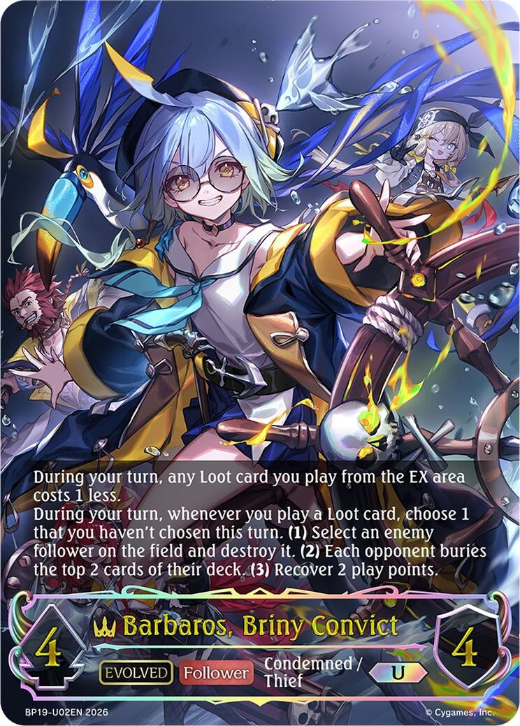 Image for Barbaros, Briny Convict (Evolved) (U) - U02EN (Foil) (BP19-U02EN) (BP19) - Shadowverse: Evolve