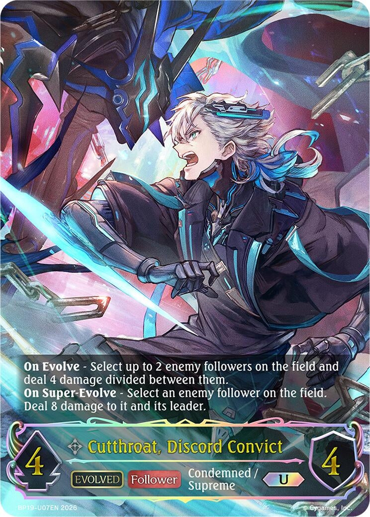 Image for Cutthroat, Discord Convict (Evolved) (U) - U07EN (Foil) (BP19-U07EN) (BP19) - Shadowverse: Evolve