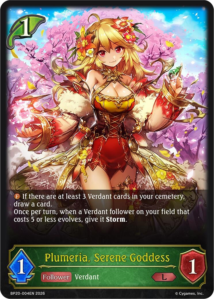 Image for Plumeria, Serene Goddess (BP20-004EN) (BP20) - Shadowverse: Evolve