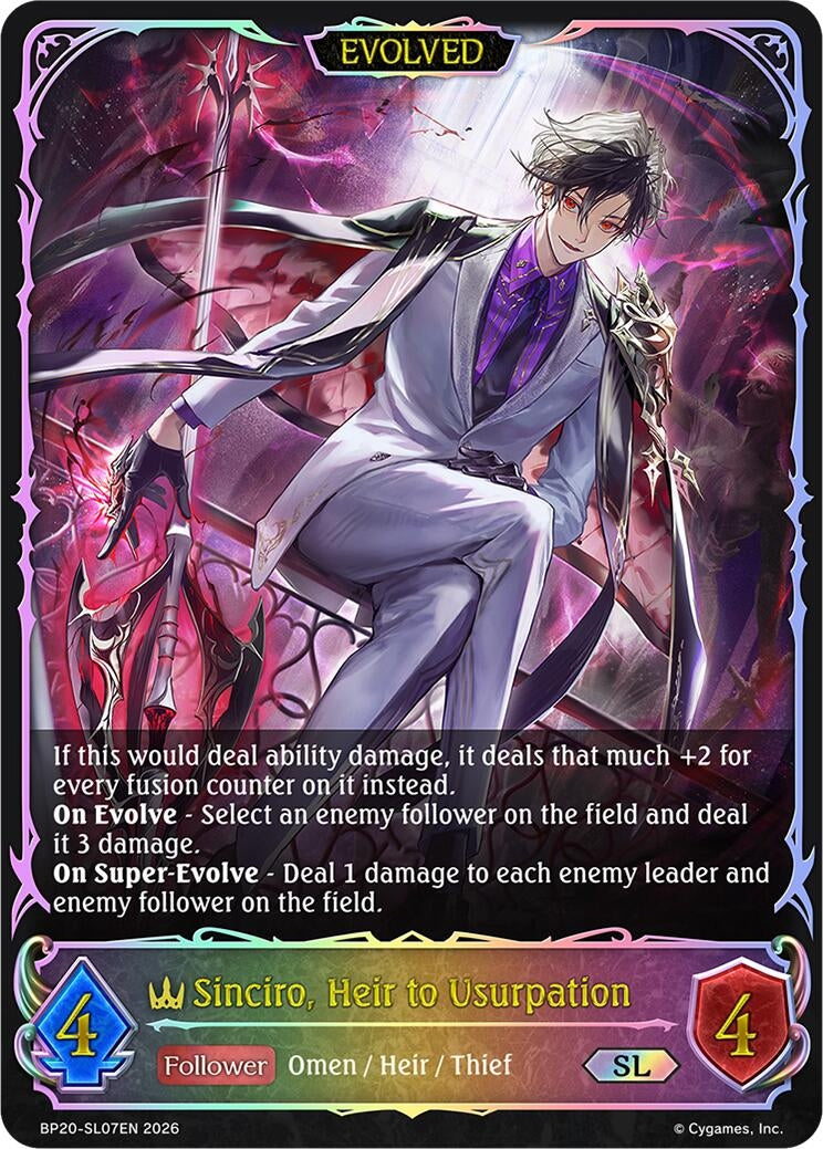 Image for Sinciro, Heir to Usurpation (Evolved) (SL) (BP20-SL07EN) (BP20) - Shadowverse: Evolve