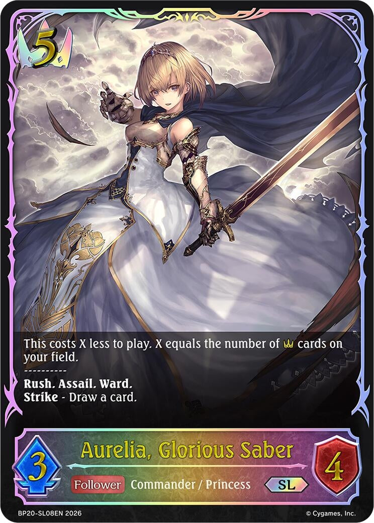 Image for Aurelia, Glorious Saber (SL) (BP20-SL08EN) (BP20) - Shadowverse: Evolve