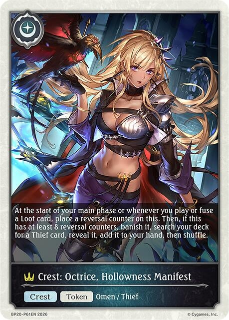 Image for Crest: Octrice, Hollowness Manifest - P61EN (Foil) (BP20-P61EN) (BP20) - Shadowverse: Evolve