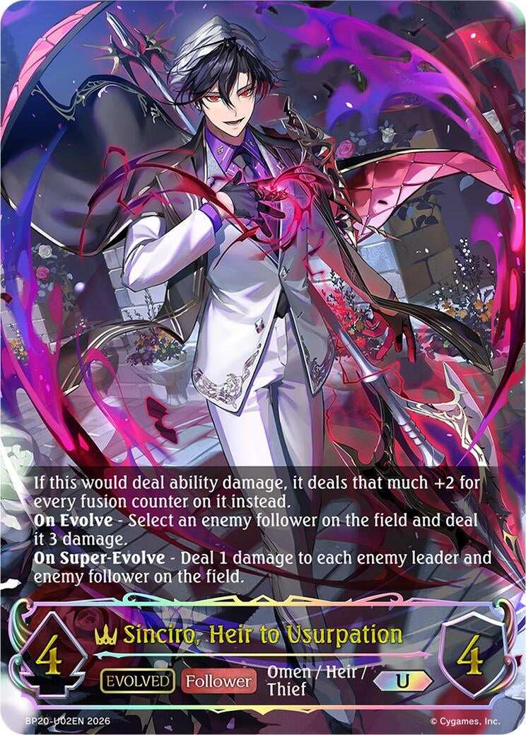 Image for Sinciro, Heir to Usurpation (Evolved) (U) (BP20-U02EN) (BP20) - Shadowverse: Evolve