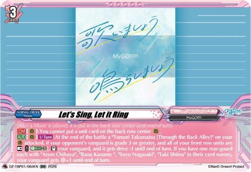 Image for Let's Sing, Let it Ring - Cardfight Vanguard