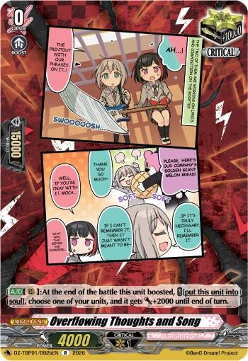 Image for Overflowing Thoughts and Song (B) - Cardfight Vanguard