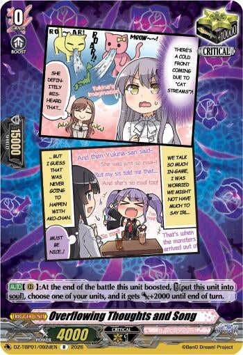 Image for Overflowing Thoughts and Song (D) - Cardfight Vanguard