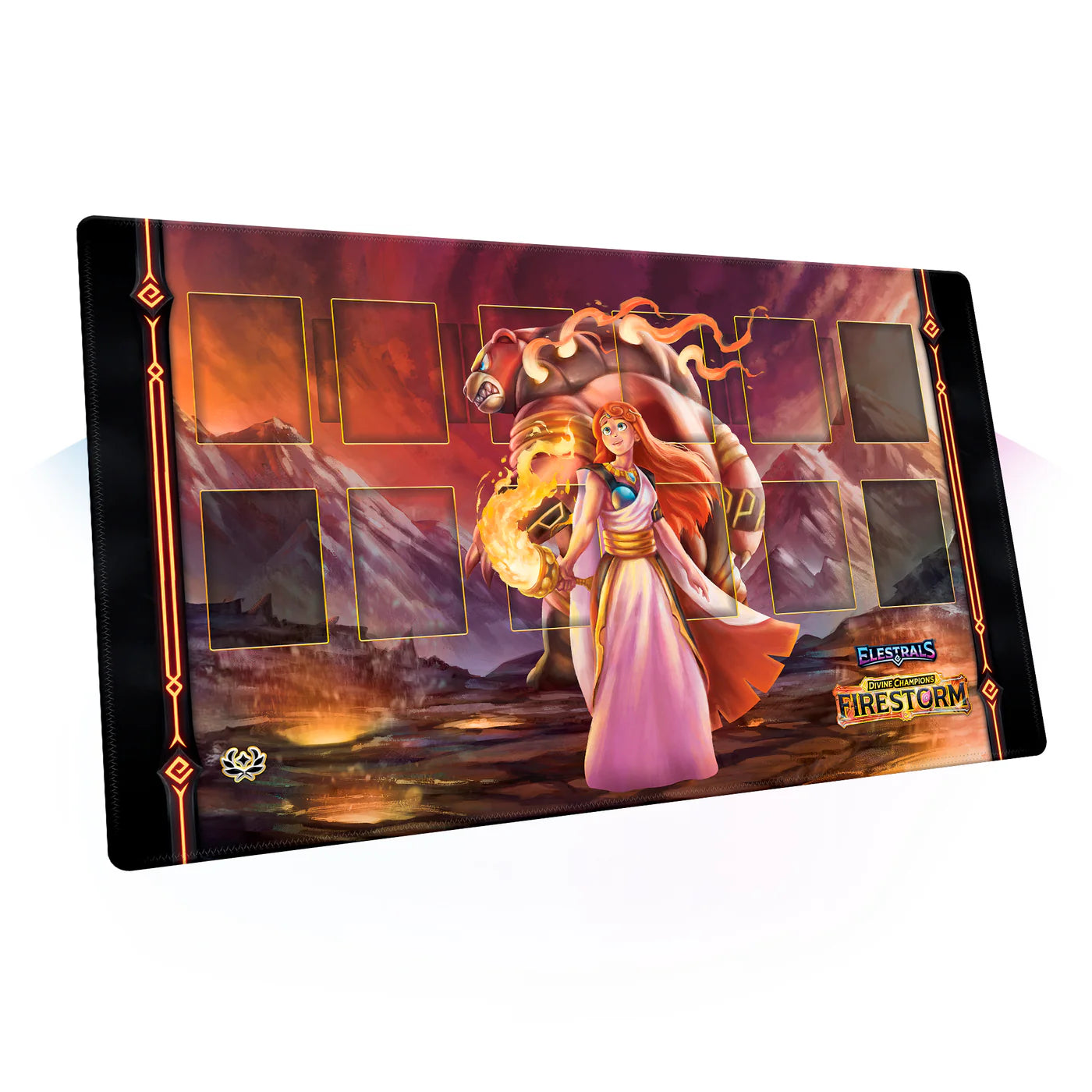 Firestorm Majursa Champion of Hestia Playmat | Elestrals