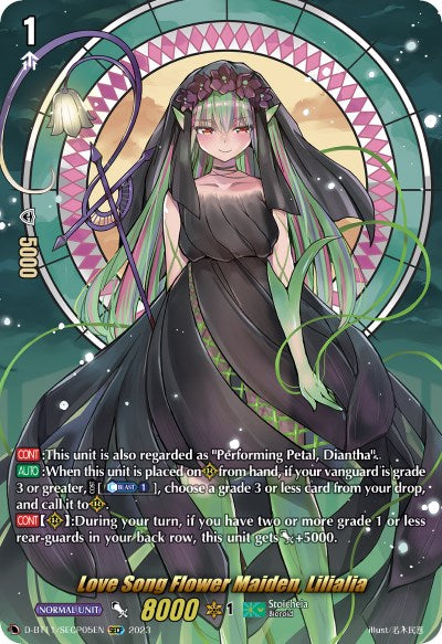 Love Song Flower Maiden, Lilialia (D-BT11/SECP05EN) [Clash of the Heroes]