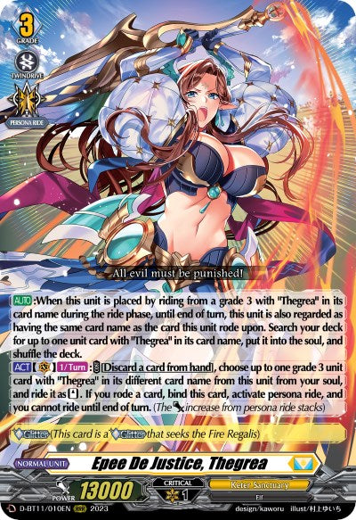 Epee De Justice, Thegrea (D-BT11/010EN) [Clash of the Heroes]