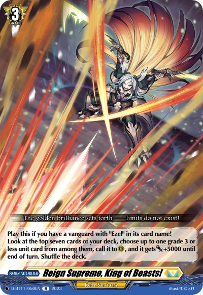 Reign Supreme, King of Beasts! (D-BT11/050EN) [Clash of the Heroes]