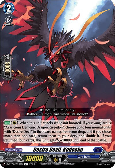 Desire Devil, Kodooku (D-BT06/073EN) [Blazing Dragon Reborn]